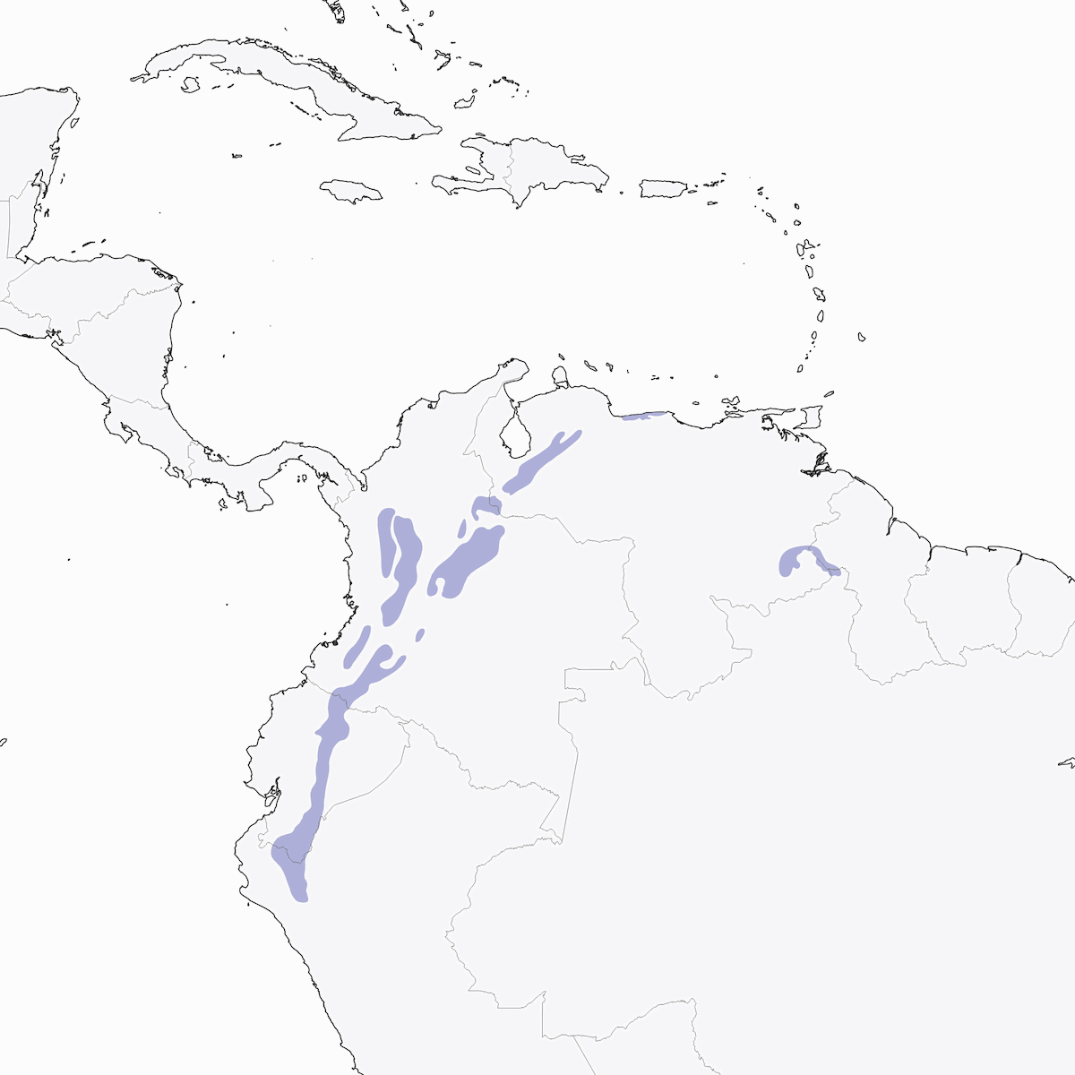 Tororoi de corona pizarrosa, Distribución 1