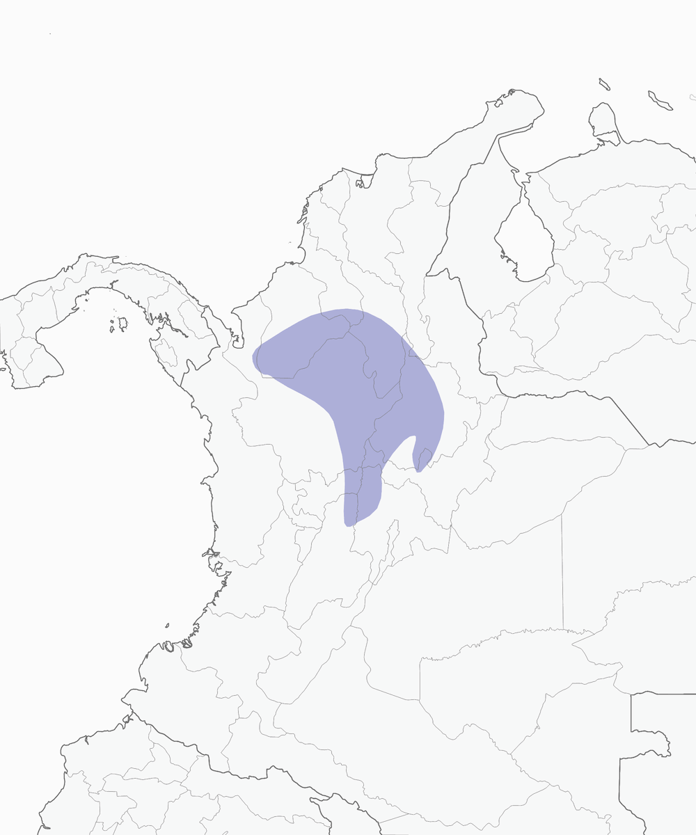 Tangara Hormiguera Fuliginosa, Distribución 1