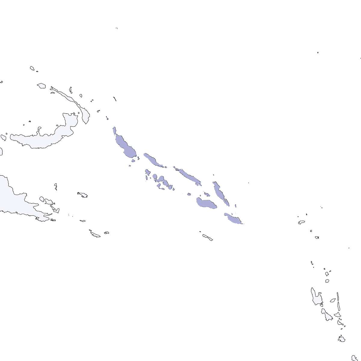 Solomons Rufous Fantail, Distribution 1