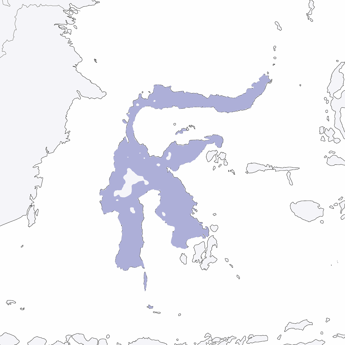 Sulawesi Blue Flycatcher, Distribution 1