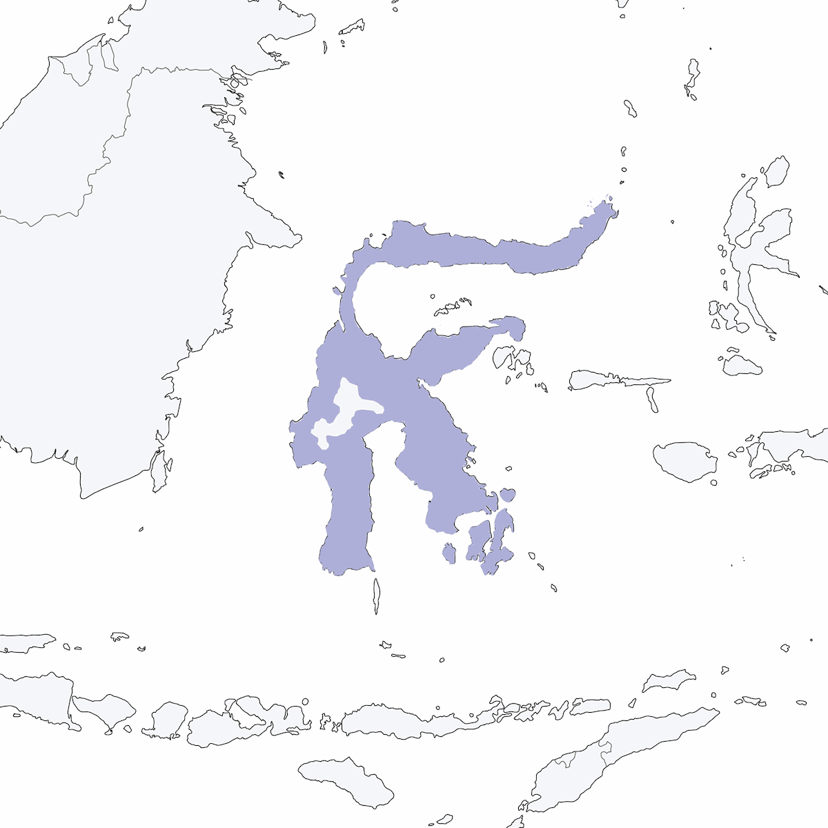 Sulawesikuckuckswürger, Verbreitung 1