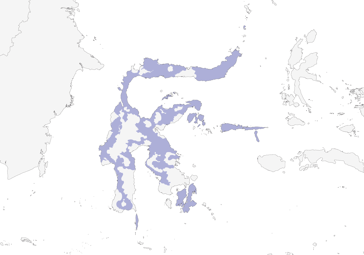 Culebrera de Sulawesi, Distribución 1