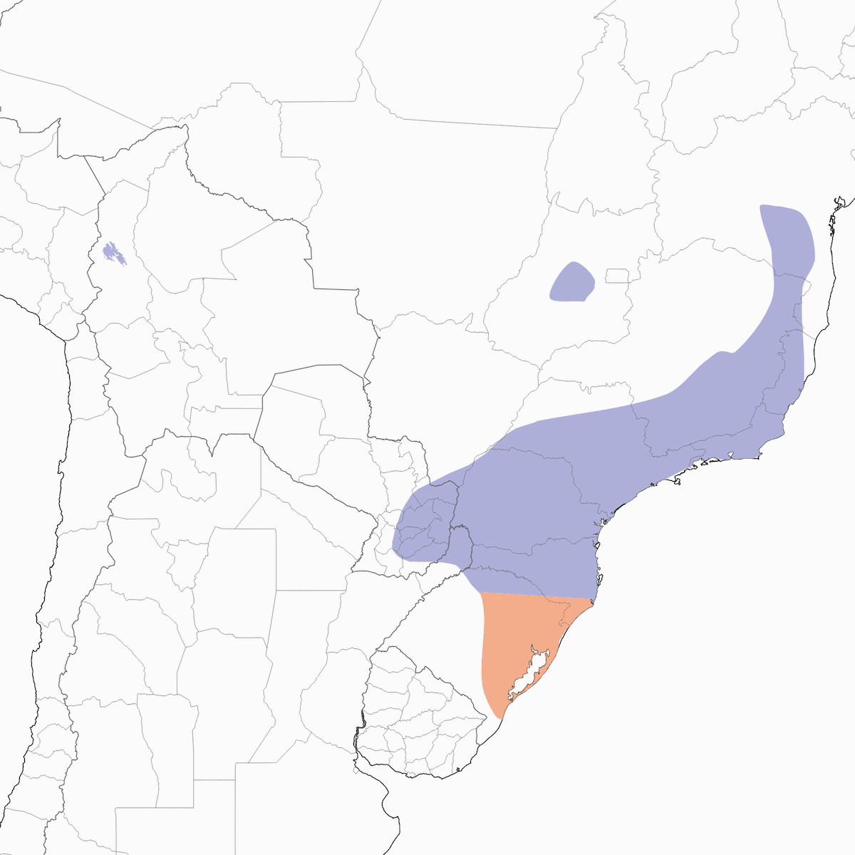 Cotinga hirondelle, Distribution 1