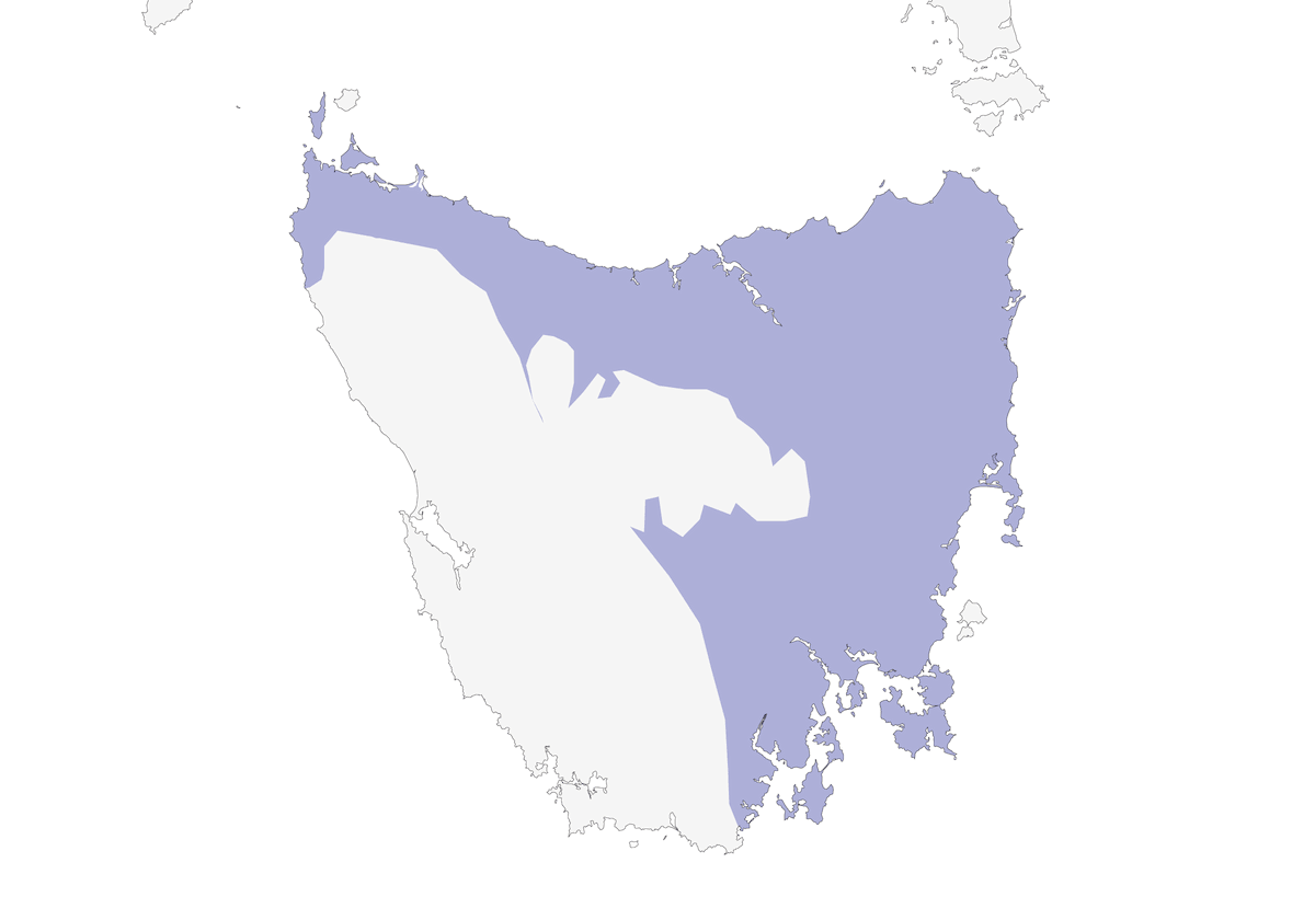 Gallineta de Tasmania, Distribución 1