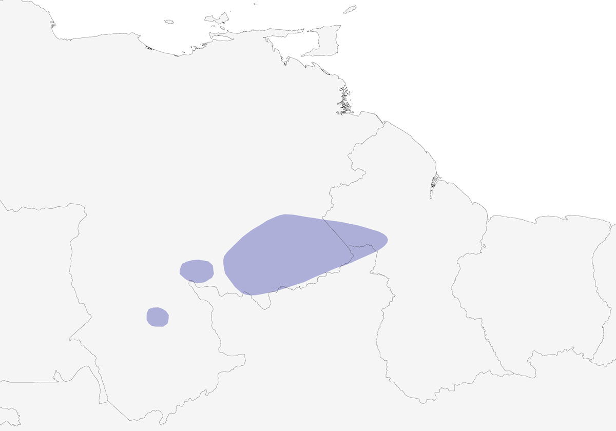 Tepui Goldenthroat, Distribution 1