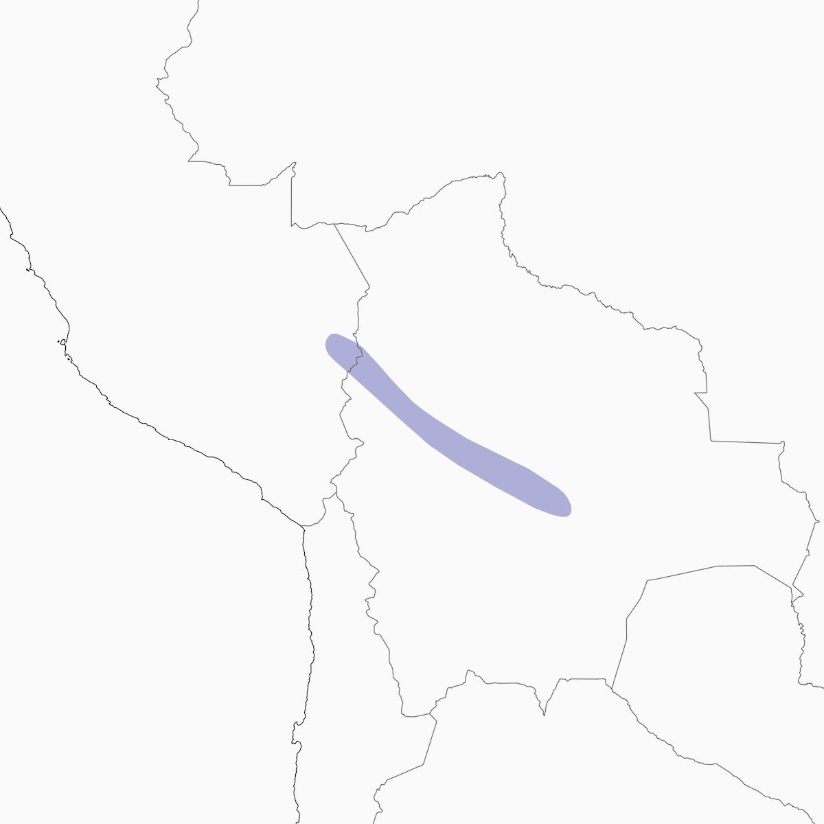 Yungas-Waldsänger, Verbreitung 1
