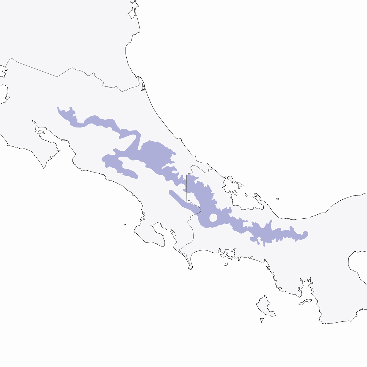 Costa Rican Warbler, Distribution 1