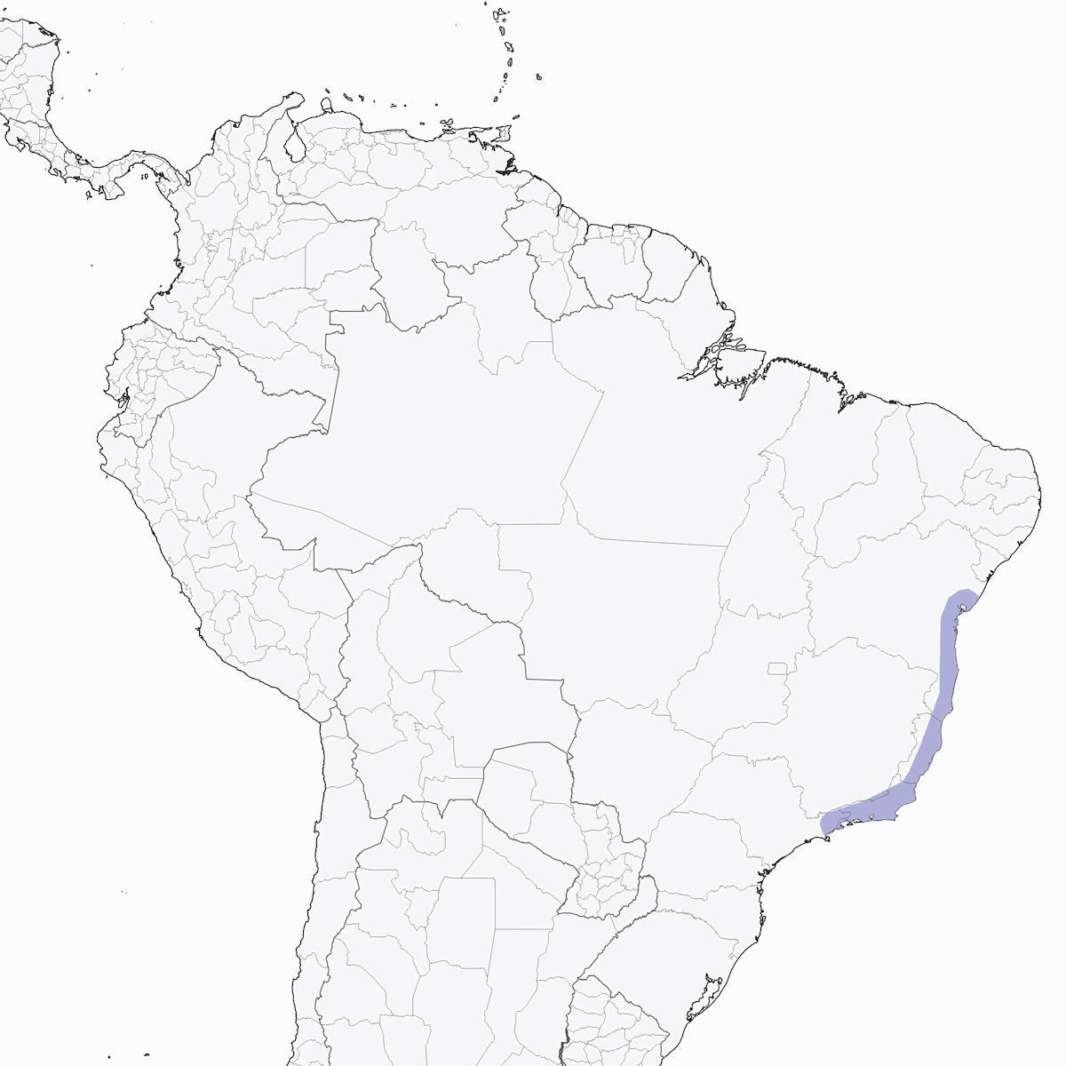 White-bellied Tanager, Distribution 1