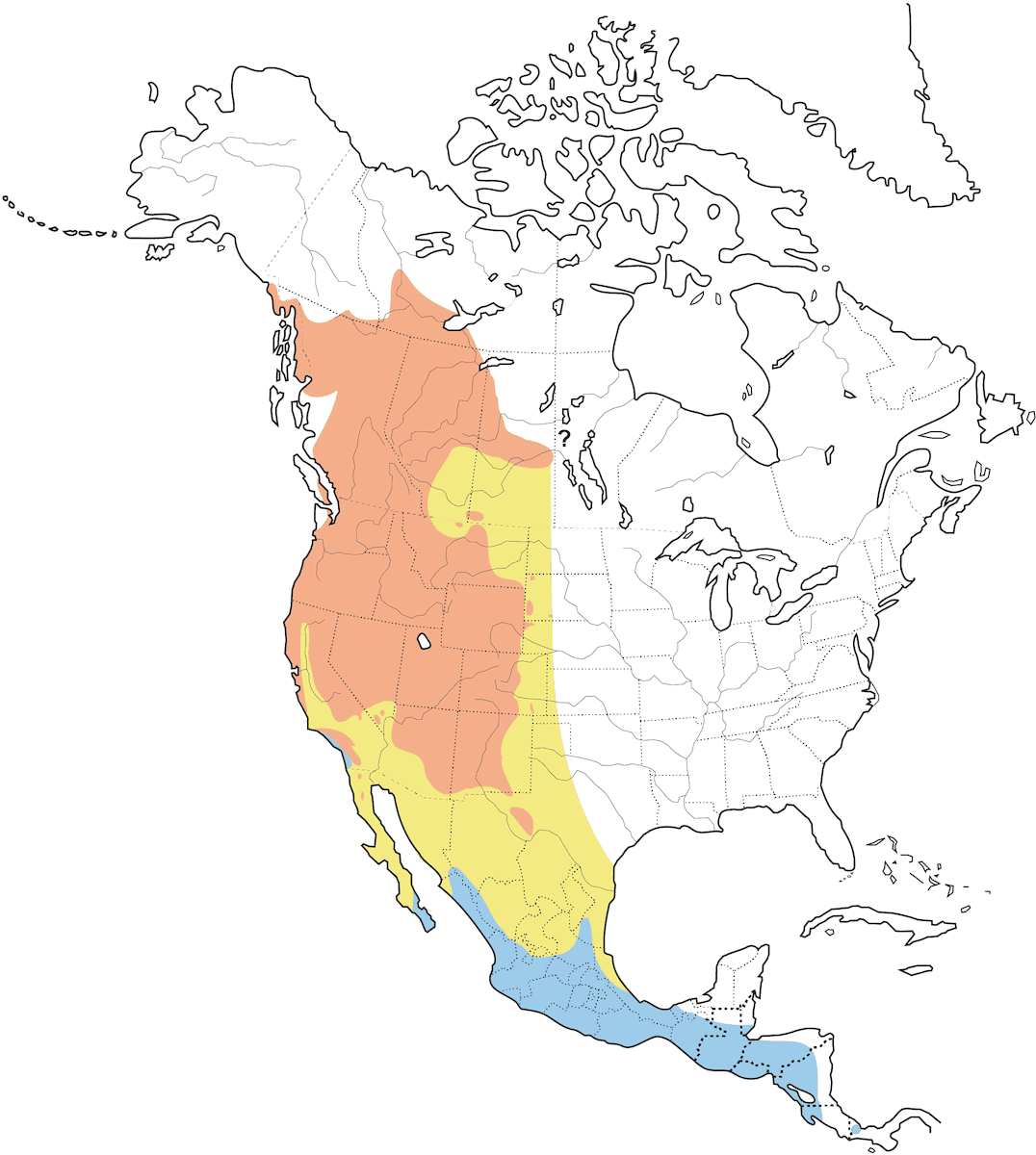 Tanagra occidentale, Distribuzione 1