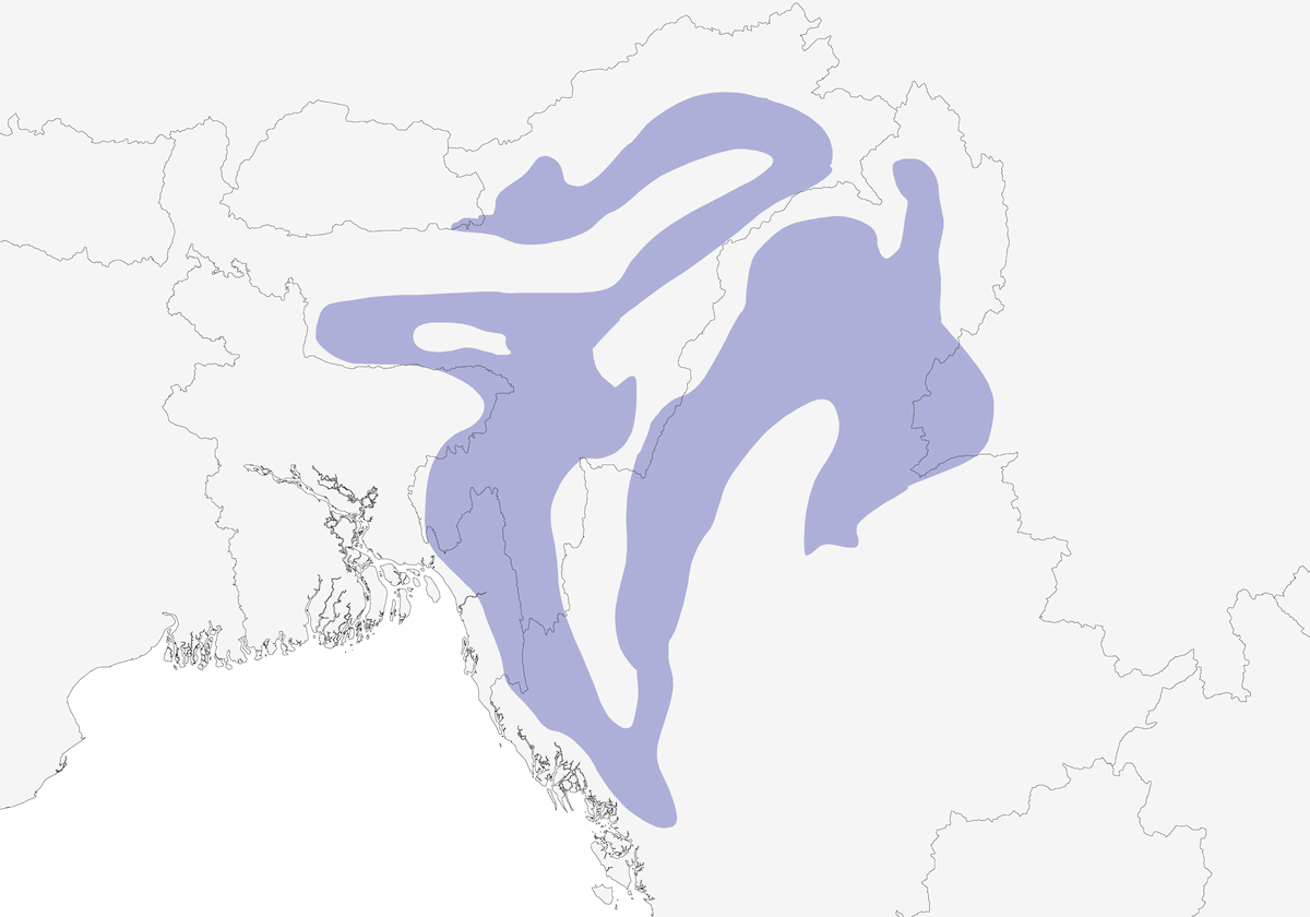 White-cheeked Partridge, Distribution 1