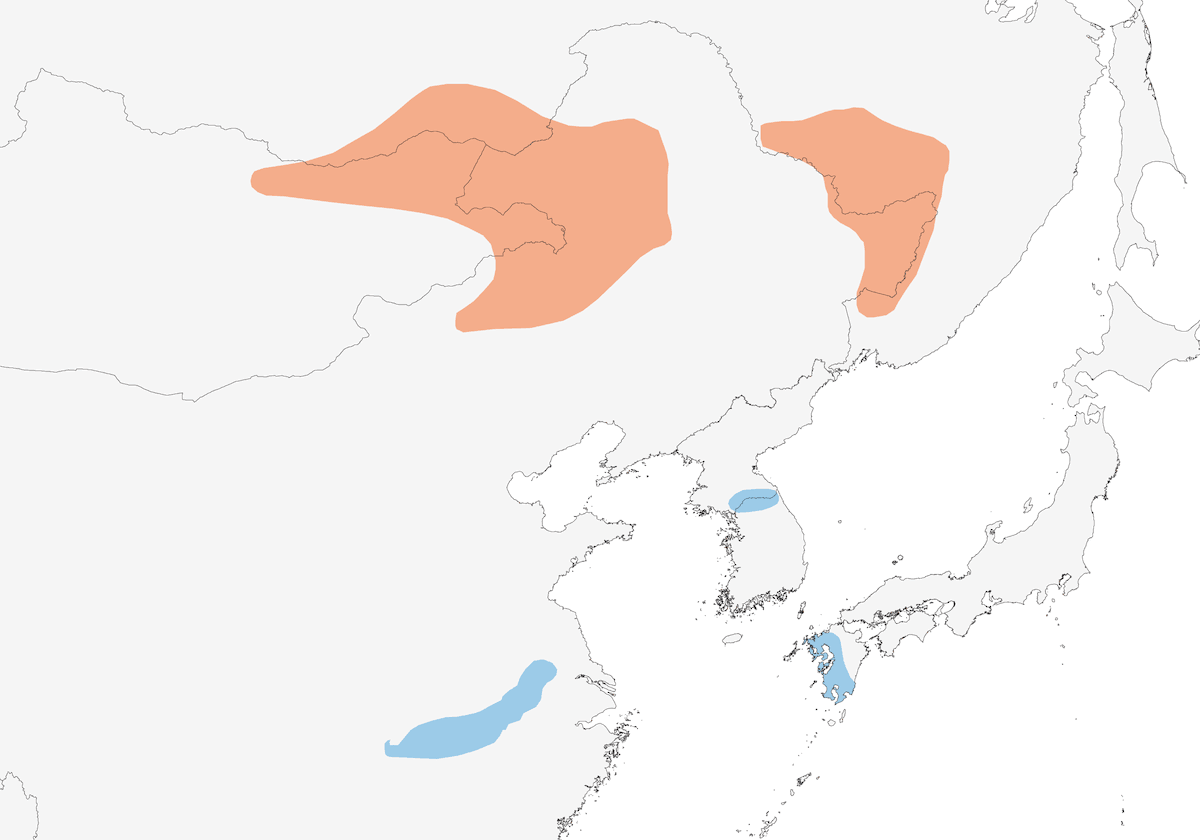 White-naped Crane, Distribution 1