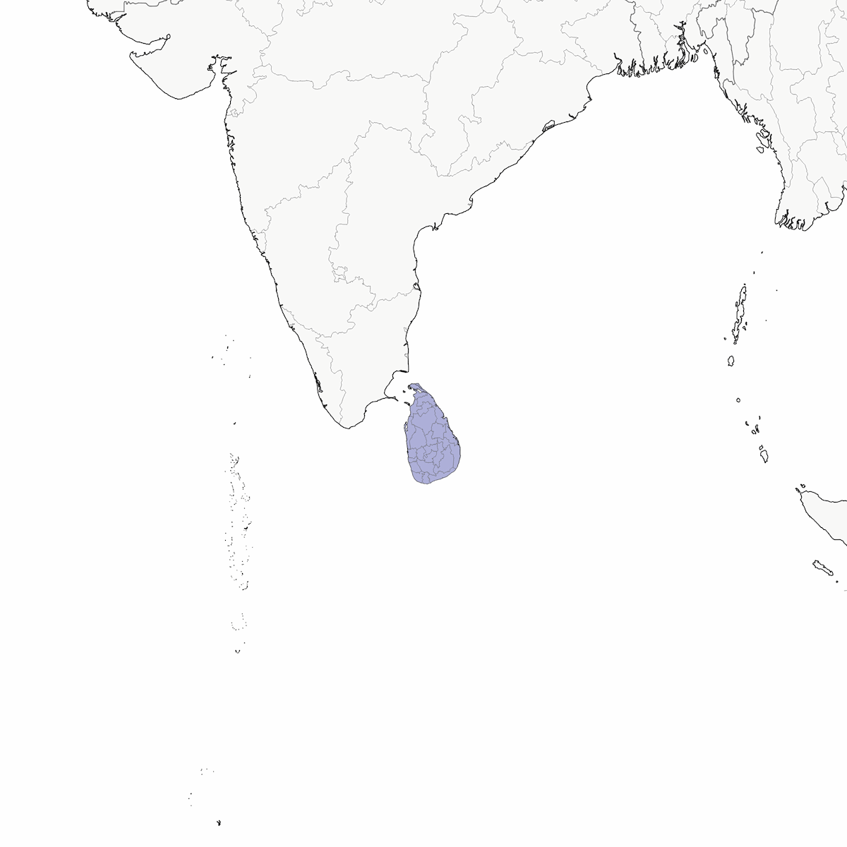 Shama de Sri Lanka, Distribución 1