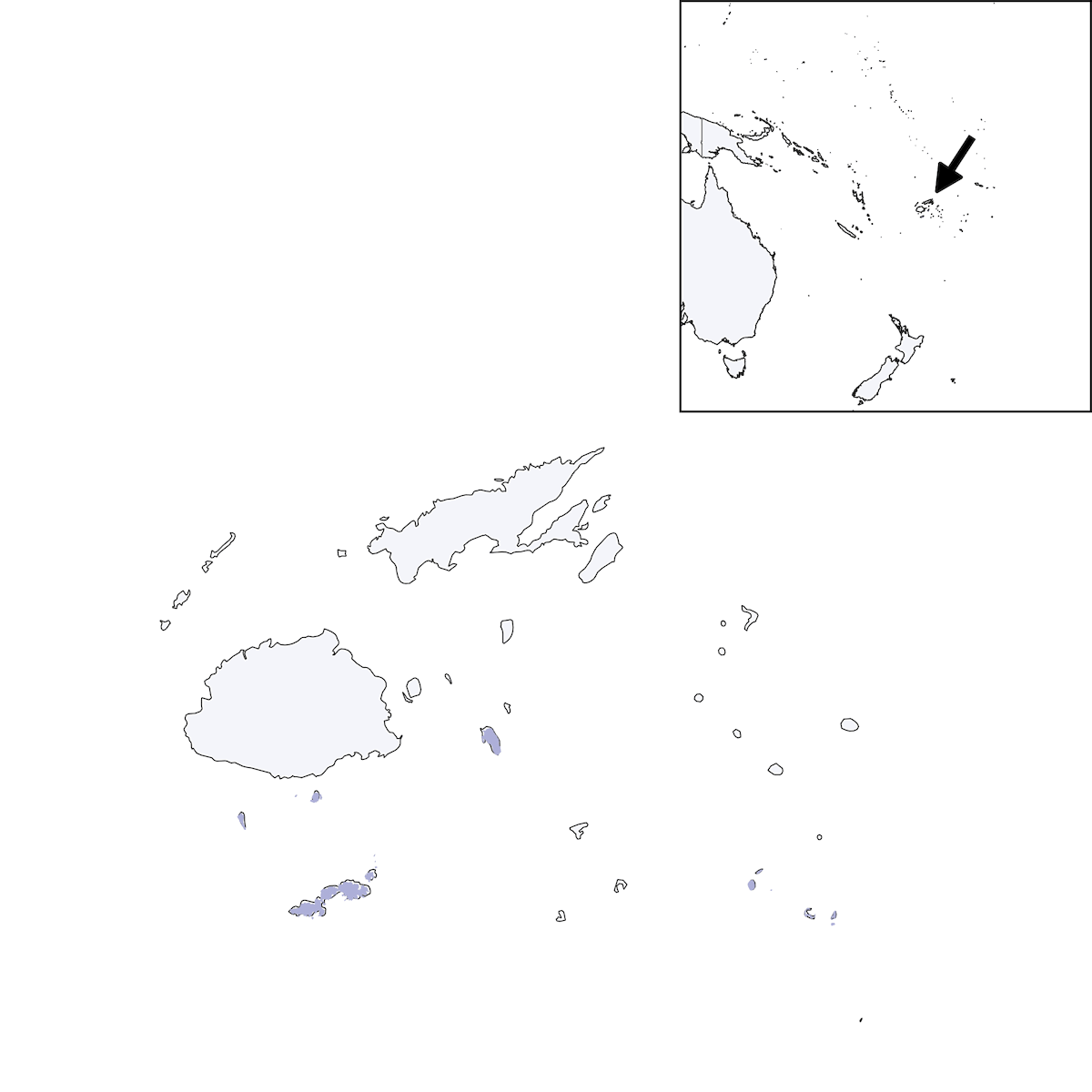 White-throated Fiji Whistler, Distribution 1