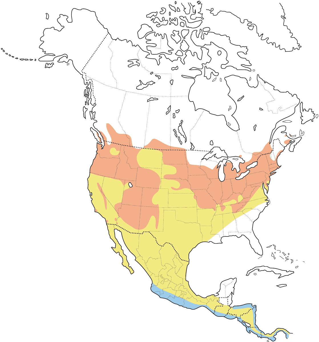 Willow Flycatcher, Distribution 1