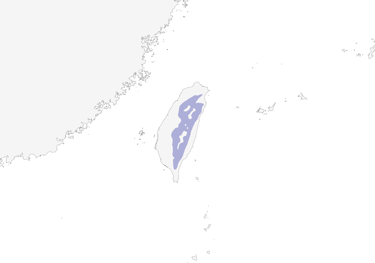Taiwan Yellow Tit, Distribution 1